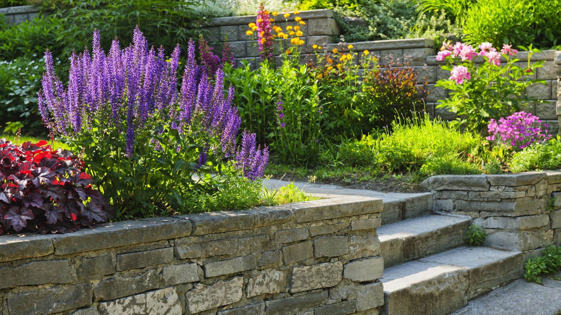 rock wall with landscape