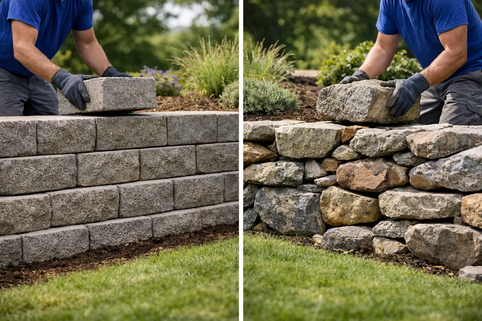 Retaining Wall Block vs Stone for Portland Yards