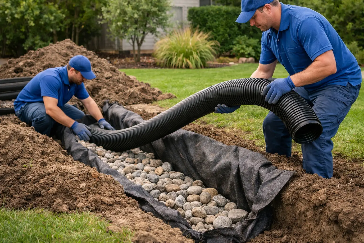 French Drain Installation for Portland Yards