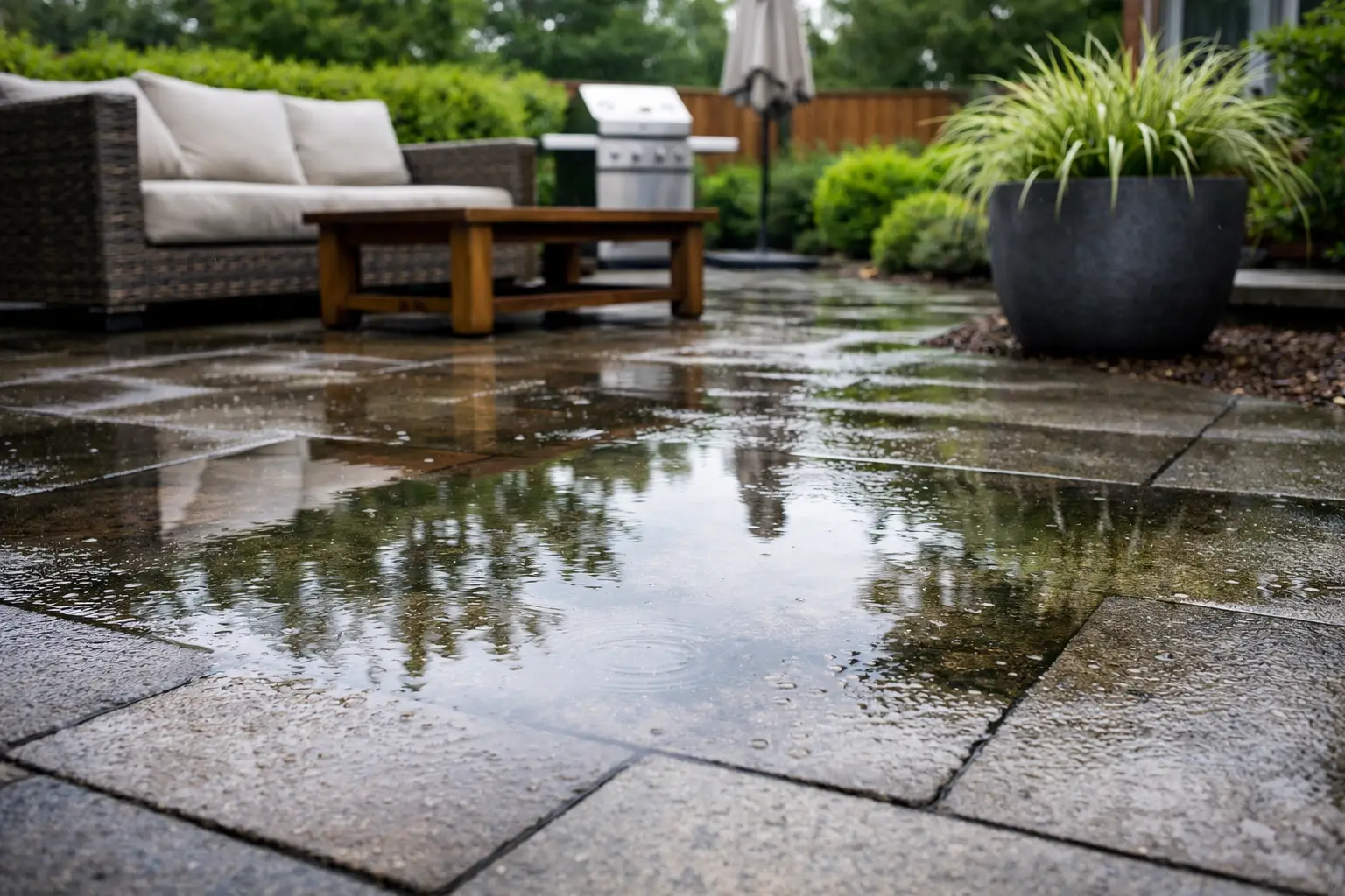 Why Does My Patio Puddle After It Rains?